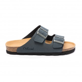 CH05 (MICROFASER) - Sandal with two bands in microfiber with adjustable strap for woman and for man