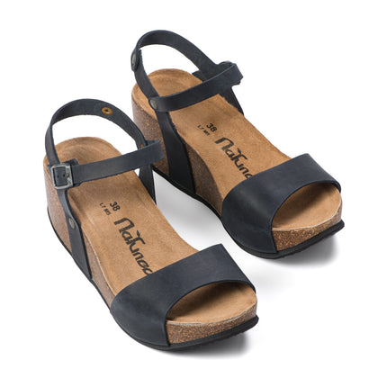 CH10 - Wide band sandal with adjustable strap and women's wedge