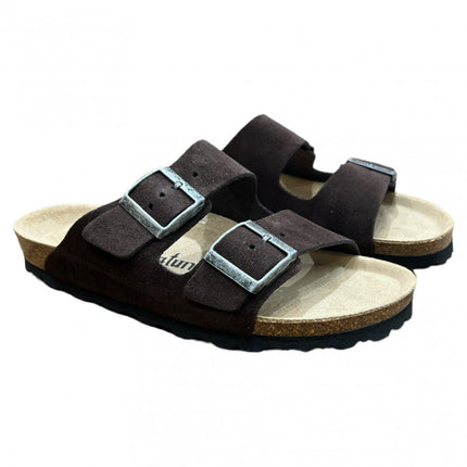 CH05 (LEATHER) - Sandal with two bands in leather with adjustable strap for women and men