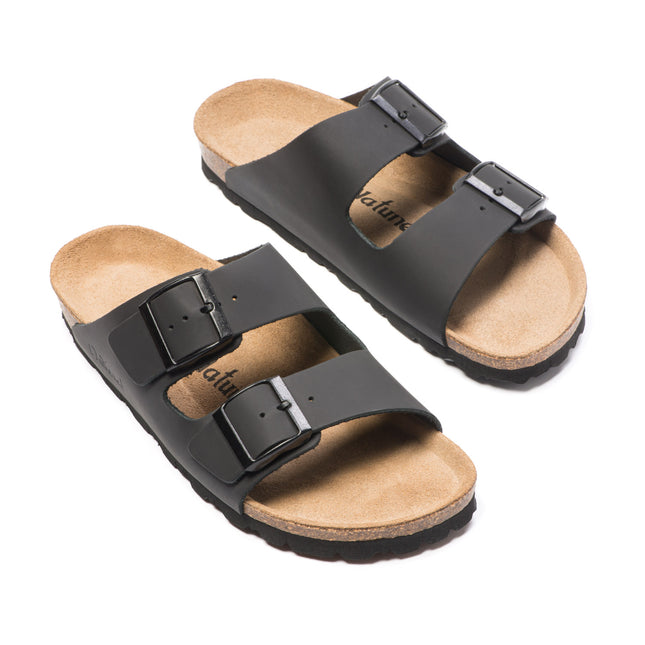 CH05 (LEATHER) - Sandal with two bands in leather with adjustable strap for women and men