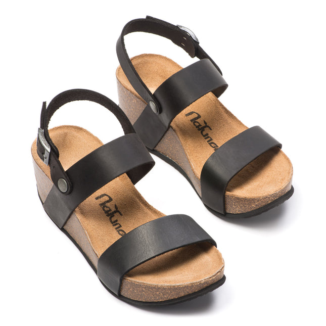 CH22 - Sandal with bands with adjustable straps and wedge of women Natuned plantar in anatomical latex comfort