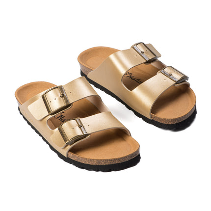 CH05 (MICROFASER) - Sandal with two bands in microfiber with adjustable strap for woman and for man