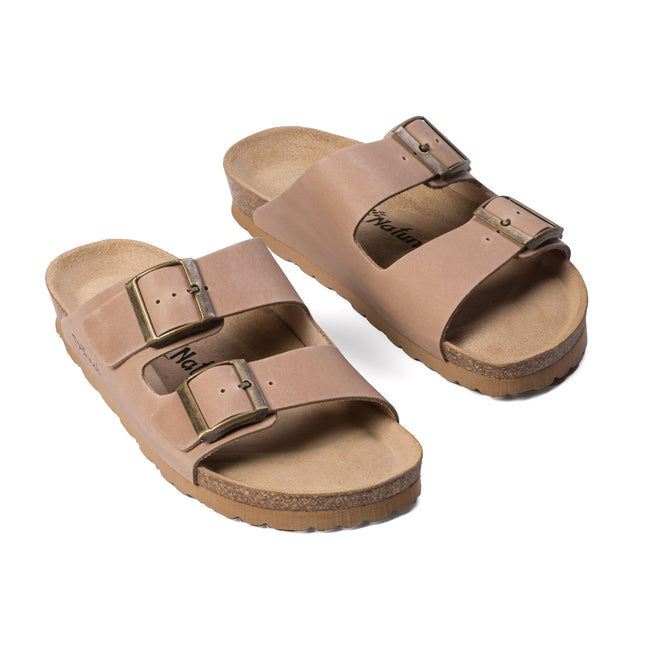 CH05 (LEATHER) - Sandal with two bands in leather with adjustable strap for women and men