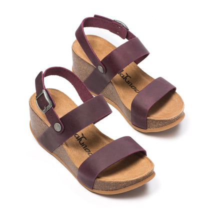 CH22 - Sandal with bands with adjustable straps and wedge of women Natuned plantar in anatomical latex comfort