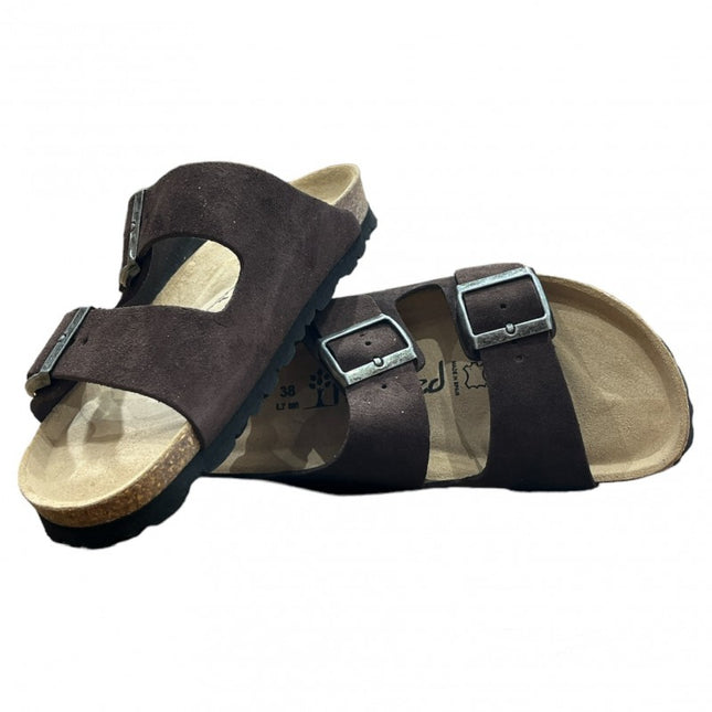 CH05 (LEATHER) - Sandal with two bands in leather with adjustable strap for women and men