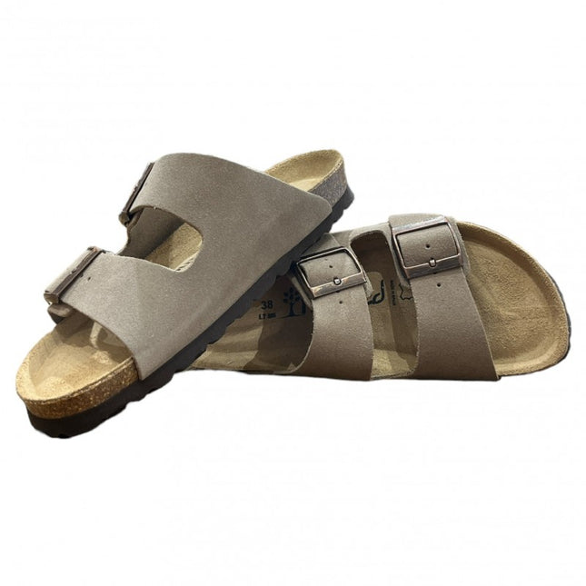 CH05 (LEATHER) - Sandal with two bands in leather with adjustable strap for women and men