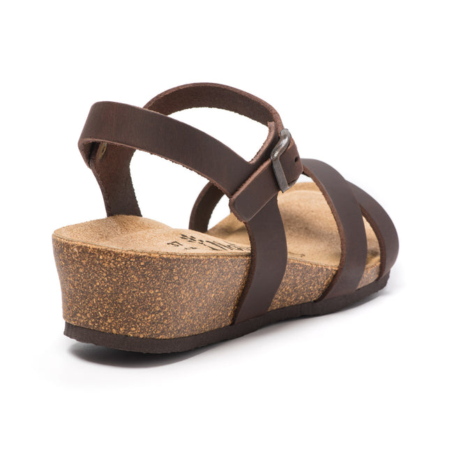 CH11 - Sandal with crossed bands with adjustable straps and wedge for woman