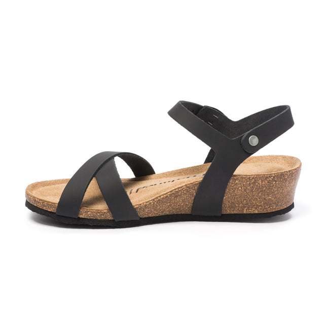 CH11 - Sandal with crossed bands with adjustable straps and wedge for woman