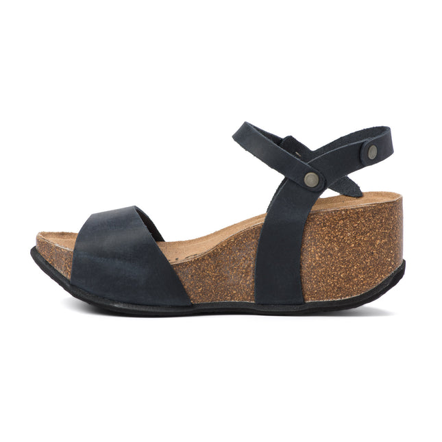 CH10 - Wide band sandal with adjustable strap and women's wedge