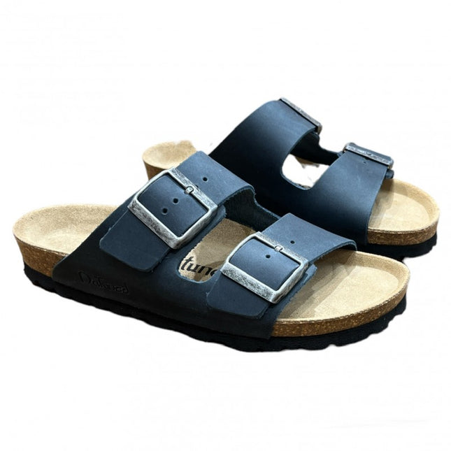 CH05 (LEATHER) - Sandal with two bands in leather with adjustable strap for women and men