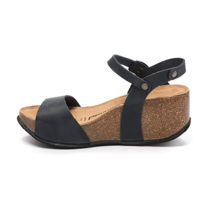 CH10 - Wide band sandal with adjustable strap and women's wedge