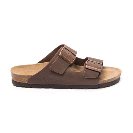 CH05 (LEATHER) - Sandal with two bands in leather with adjustable strap for women and men