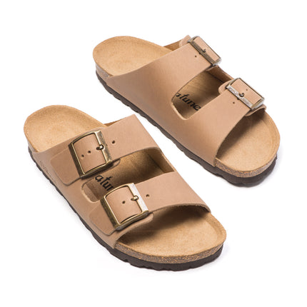 CH05 (LEATHER) - Sandal with two bands in leather with adjustable strap for women and men