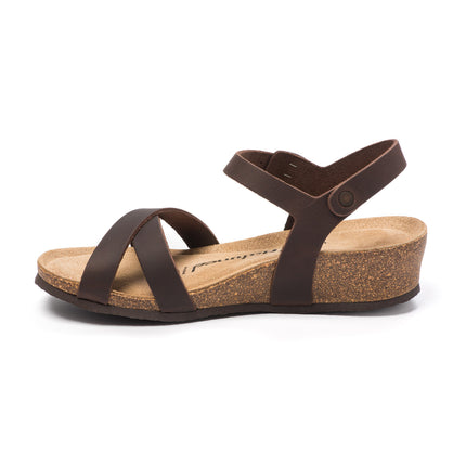 CH11 - Sandal with crossed bands with adjustable straps and wedge for woman